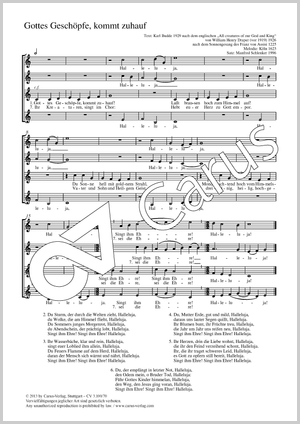 Gottes Geschöpfe, kommt zuhauf Partitur, Einzelausgabe aus Chorbuch