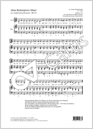 Alma Redemptoris Mater aus Antiphonarium Romanum Partitur, Einzelausgabe aus Chorbuch
