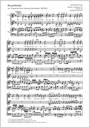 Johann Michael Haydn: De profundis - Noten | Carus-Verlag