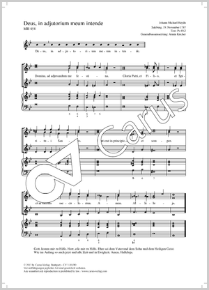 Deus, in adjutorium meum intende Partitur, Einzelausgabe aus Chorbuch