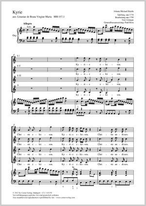 Johann Michael Haydn: Kyrie - Noten | Carus-Verlag