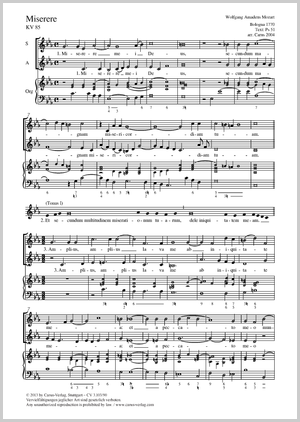 Wolfgang Amadeus Mozart: Miserere - Noten | Carus-Verlag