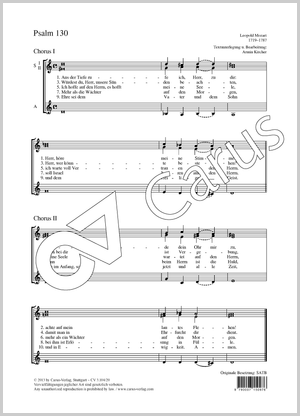 Leopold Mozart: Psalm 130 - Noten | Carus-Verlag