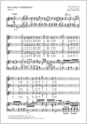 Thumbnail: Johann Michael Haydn: Puer natus in Bethlehem (Kind, geboren zu Bethlehem)