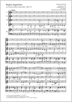Johann Michael Haydn: Regina Angelorum - Noten | Carus-Verlag