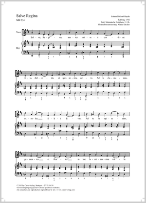 Salve Regina Partitur, Einzelausgabe aus Chorbuch