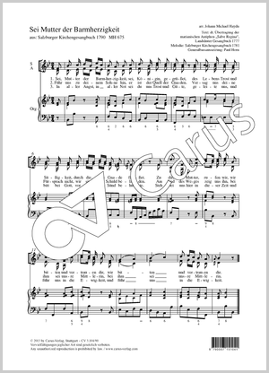 Johann Michael Haydn: Sei Mutter der Barmherzigkeit - Noten | Carus-Verlag