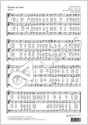 Johann Michael Haydn / Paul Horn (arr.): Hymne an Gott - Noten | Carus-Verlag
