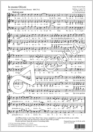 Johann Michael Haydn: In monte Oliveti - Noten | Carus-Verlag