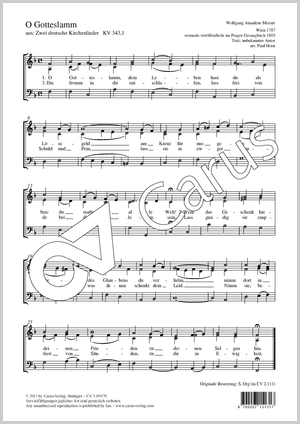 Thumbnail: Wolfgang Amadeus Mozart / Paul Horn (arr.): O Gotteslamm