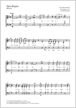 Johann Michael Haydn: Salve Regina - Noten | Carus-Verlag