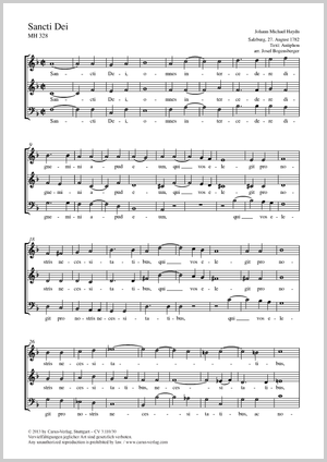 Sancti Dei Partition, édition séparée avec recueil de musique chorale