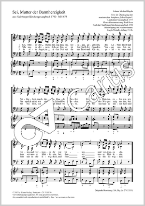 Johann Michael Haydn: Sei, Mutter der Barmherzigkeit - Noten | Carus-Verlag