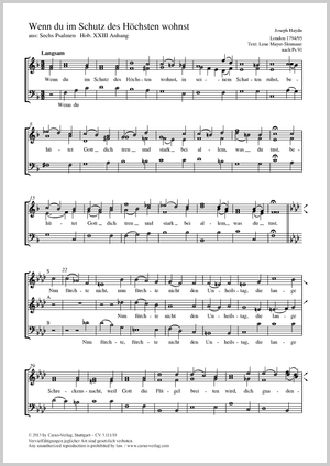 Joseph Haydn: Wenn du im Schutz des Höchsten wohnst - Noten | Carus-Verlag