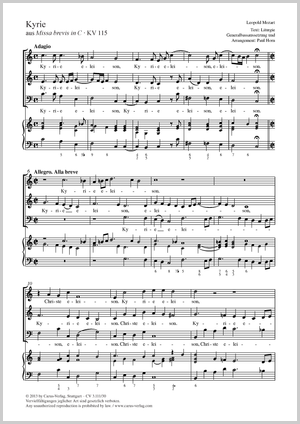 Leopold Mozart: Kyrie in C - Noten | Carus-Verlag