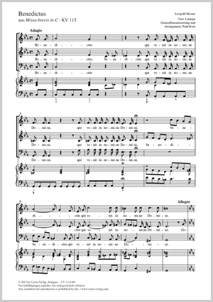 Leopold Mozart: Benedictus - Noten | Carus-Verlag