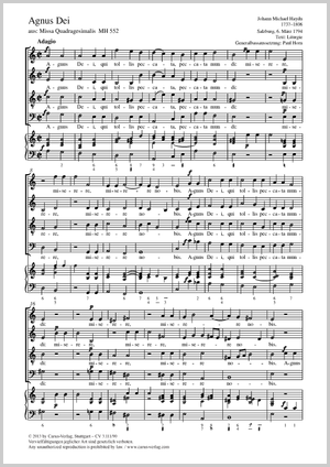 Johann Michael Haydn: Agnus Dei - Noten | Carus-Verlag
