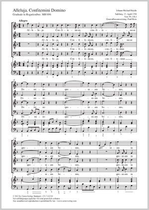 Alleluja. Confitemini Domino Graduale in Rogationibus Score, separate edition from a choral collection