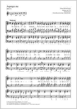 Johann Michael Haydn: Asperges me - Sheet music | Carus-Verlag