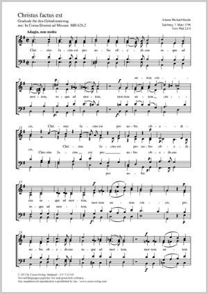 extrait de : In Coena Domini ad Missam Partition, édition séparée avec recueil de musique chorale