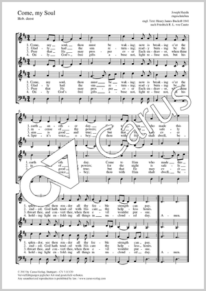 Come, my Soul Partition, édition séparée avec recueil de musique chorale