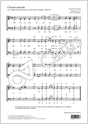 extrait de : Antiphonae ad Stationes pro tribus diebus Rogatium Partition, édition séparée avec recueil de musique chorale