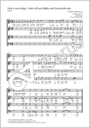 Wolfgang Amadeus Mozart: God is our refuge (Gott will uns Stärke und Zuversicht sein) - Noten | Carus-Verlag
