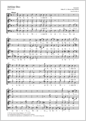 Anonymus: Jubilate Deo - Noten | Carus-Verlag
