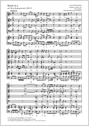 Johann Michael Haydn: Kyrie in a - Noten | Carus-Verlag