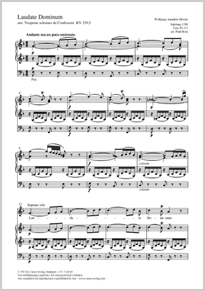 Wolfgang Amadeus Mozart / Paul Horn (arr.): Laudate Dominum - Noten | Carus-Verlag