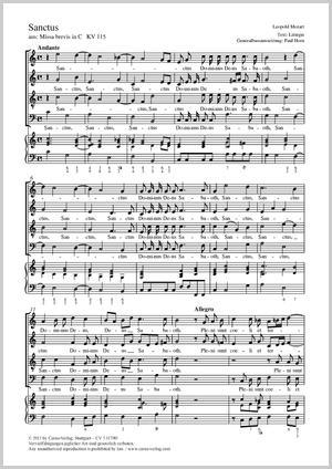 Leopold Mozart: Sanctus - Noten | Carus-Verlag