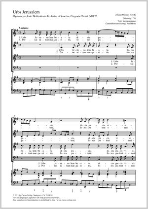 Johann Michael Haydn: Urbs Jerusalem - Noten | Carus-Verlag