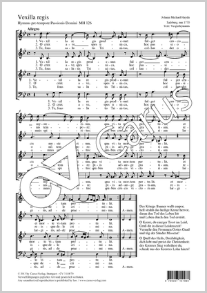 Vexilla regis Hymnus pro tempore Passionis Domini Score, separate edition from a choral collection