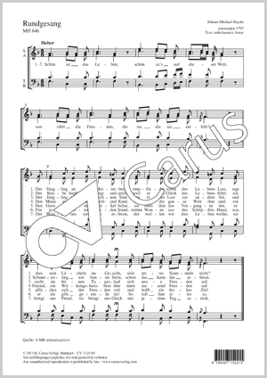 Johann Michael Haydn: Rundgesang - Noten | Carus-Verlag