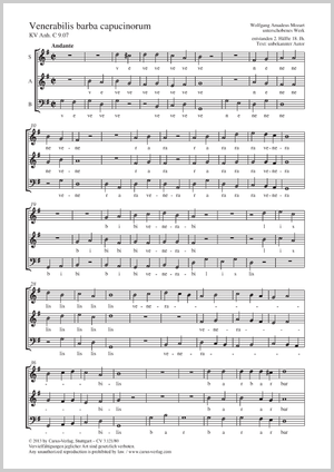 Wolfgang Amadeus Mozart (früher zugeschrieben): Venerabilis barba capucinorum - Noten | Carus-Verlag