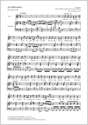 Wolfgang Amadeus Mozart: An Menschen - Noten | Carus-Verlag