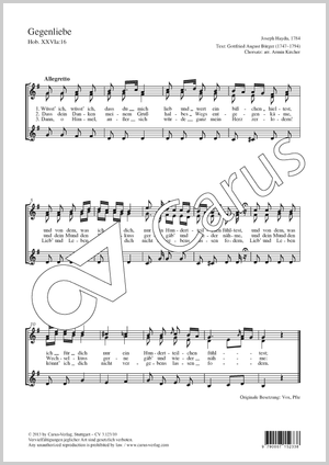 Joseph Haydn: Gegenliebe - Noten | Carus-Verlag