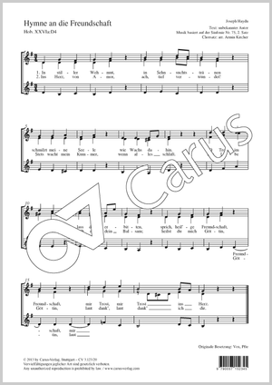 Joseph Haydn: Hymne an die Freundschaft - Noten | Carus-Verlag