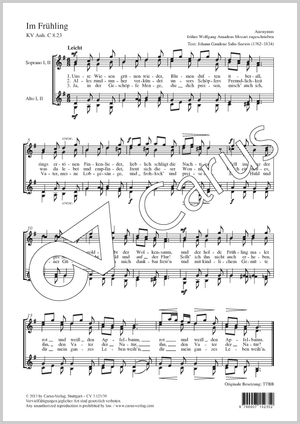 Im Frühling Partitur, Einzelausgabe aus Chorbuch