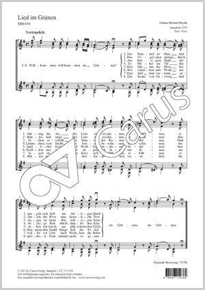 Johann Michael Haydn: Lied im Grünen - Noten | Carus-Verlag