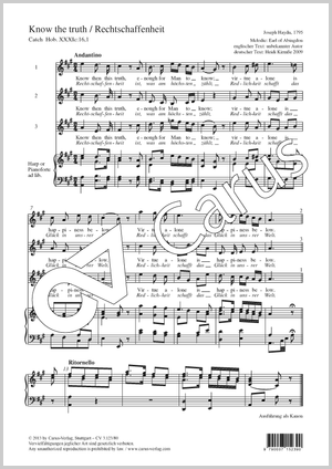 Know the truth (Rechtschaffenheit) Partitur, Einzelausgabe aus Chorbuch