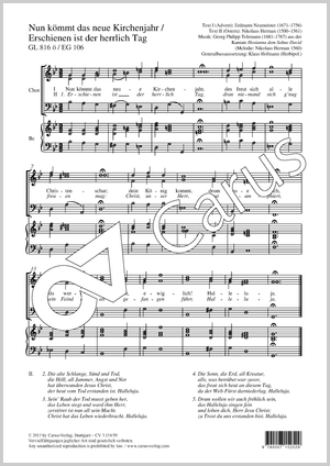 Nun kömmt das neue Kirchenjahr Score, separate edition from a choral collection