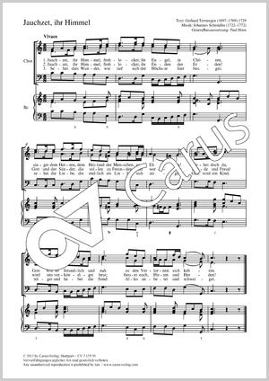Jauchzet, ihr Himmel Partition, édition séparée avec recueil de musique chorale