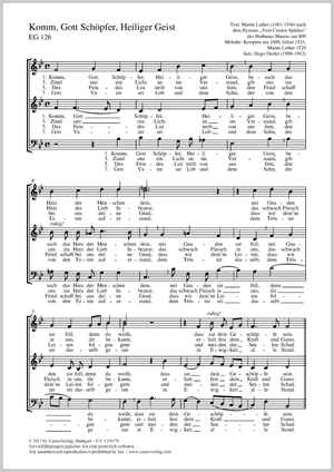 Komm, Gott Schöpfer, Heiliger Geist Partitur, Einzelausgabe aus Chorbuch