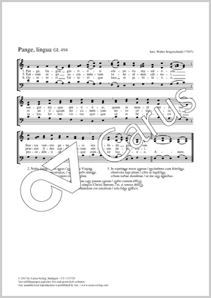 Walter Sengstschmid: Pange, lingua - Noten | Carus-Verlag