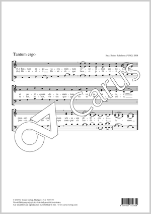 Tantum ergo Score, separate edition from a choral collection