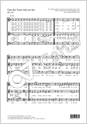 Gott der Vater steh uns bei Score, separate edition from a choral collection