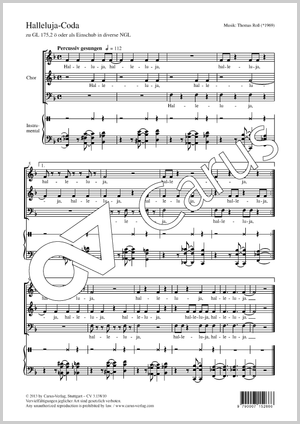Halleluja-Coda Score, separate edition from a choral collection