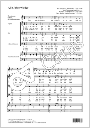 Gunther Martin Göttsche (arr.): Alle Jahre wieder - Noten | Carus-Verlag