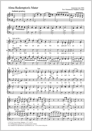Anonymus (Salzburger Orgelbuch): Alma redemptoris mater - Noten | Carus-Verlag